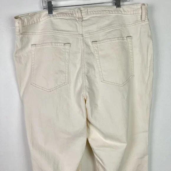 NWT Abercrombie & Fitch The Ankle Straight Ultra High Rise Cream Size 36 22 LONG - Picture 9 of 12